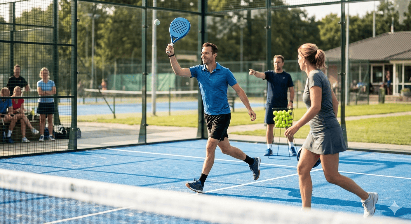 Adults playing padel at The Set