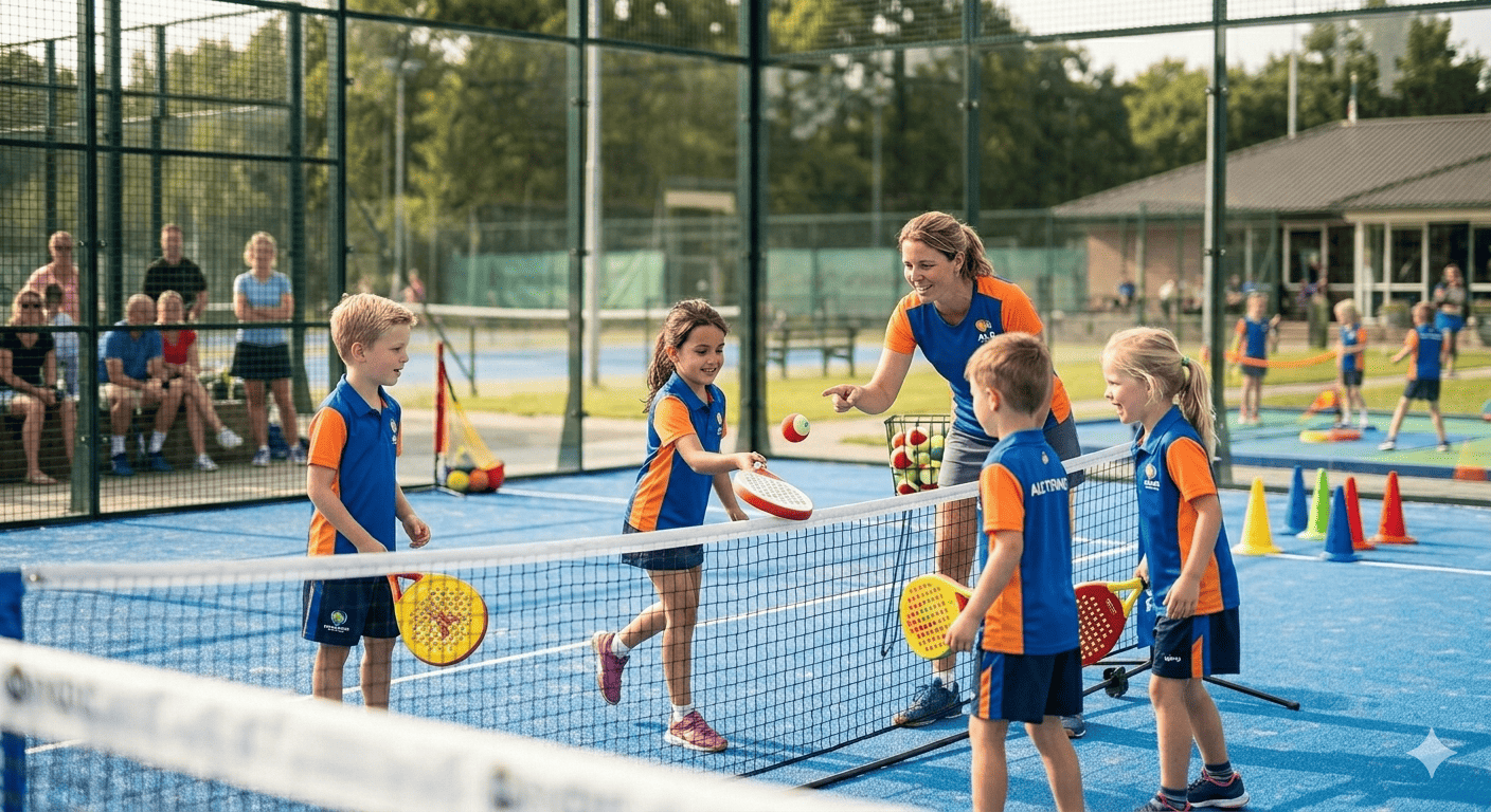 Kids and juniors playing padel at The Set
