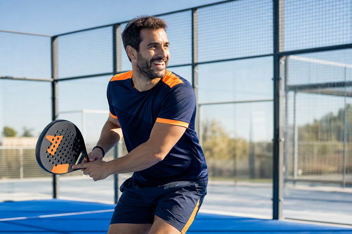 Man playing padel and connecting with the community